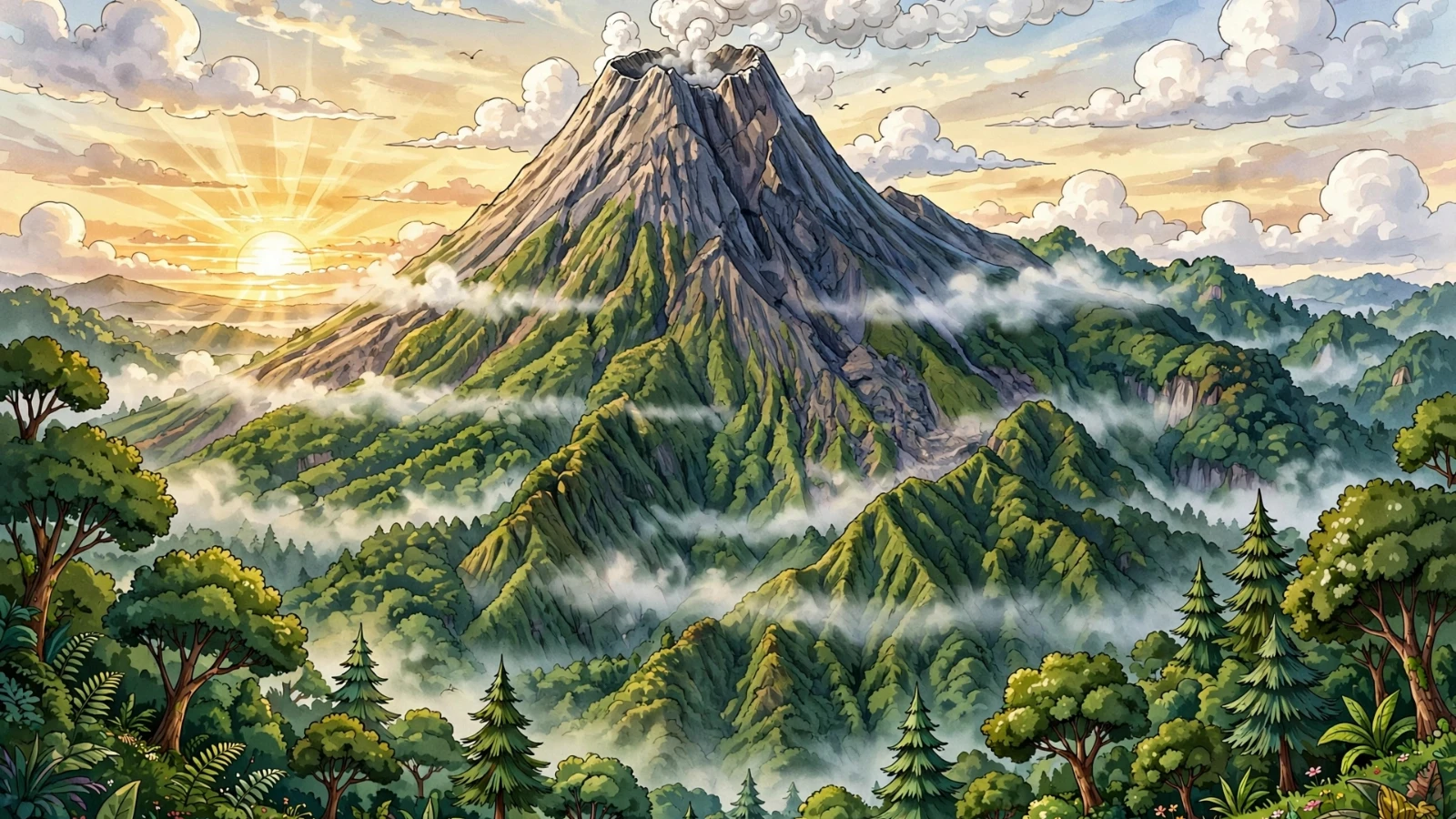 Ilustrasi sampul Legenda Gunung Merapi